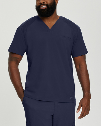 Photo of White Cross Scrubs FIT V-Neck Solid Top for Men Color Navy Main Vue 008