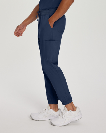 Photo of White Cross Scrubs Jogger WC FIT pant Color Navy Side Vue 008