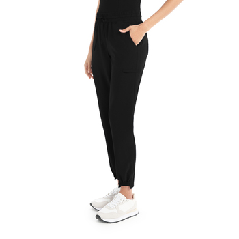 Photo de l'uniforme d'infimier WB415T - Pantalon de survêtement de jogging pour femmes - Long Black Vue côté