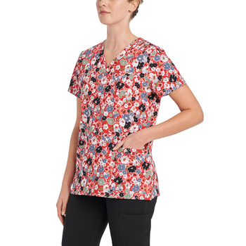 Photo of 618CTFL - Country Flowers Printed V-Neck Top Country Flowers Side view