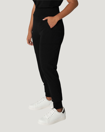 Photo of WB410P Jogger Pants with Jersey Knit Contrast - Petite Side View