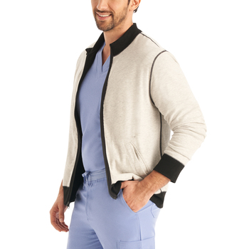 Photo de  WJ706 - Veste d'échauffement unisexe Noir / Étain chiné Détails 5