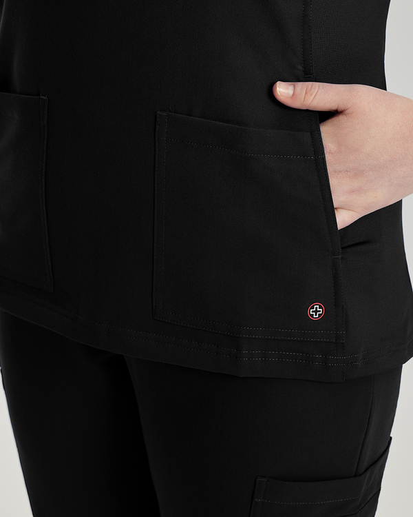 Photo de l'uniforme White Cross 950 Top Athlétique à col V Couleur Noir  Vue Détail1 003