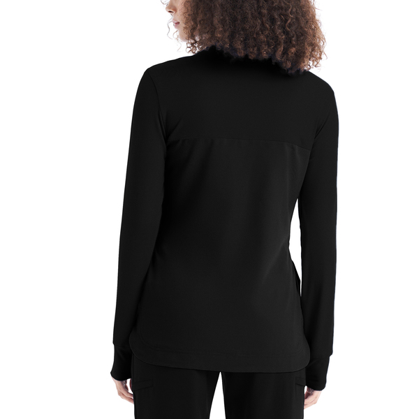 Photo de l'uniforme d'infimier WT133 - Haut d'uniforme médical à col en V à 3 poches pour femmes Black Vue dos