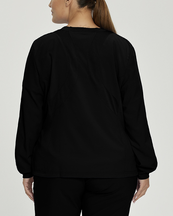 Photo of White Cross Scrubs FIT Mesh Jacket Color Black Back Vue 009