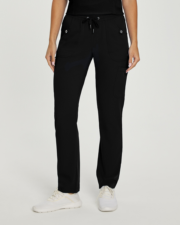 Photo of White Cross Scrubs Marvella Elastic Waist Pant Color Black Main Vue 007