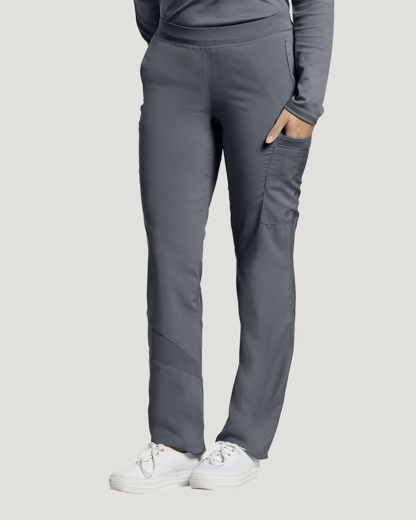 Photo d'uniforme pour infirmière White Cross 328 Pantalon ajusté taille extensible Couleurr Étain Vue 328-PWT.jpg