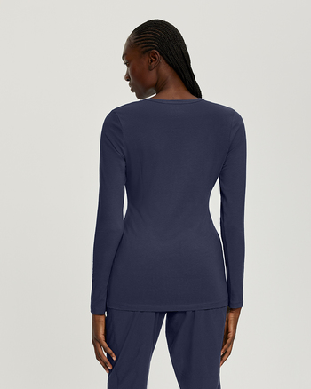 Photo of White Cross Scrubs T-Shirt with Crew Neck Color Navy Back Vue 002