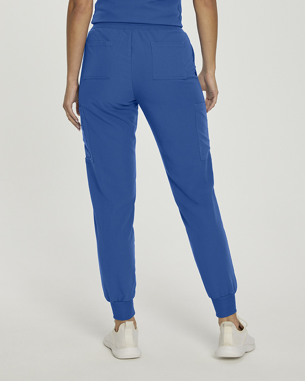 Photo of White Cross Scrubs Zipped cargo pocket Jogger Pant Petite Color Royal Back Vue 006