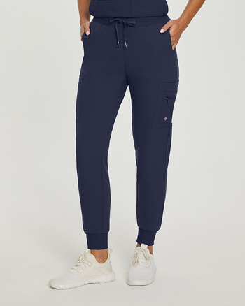 Photo of White Cross Scrubs Zipped Cargo Pocket Jogger Pant Color Navy Main Vue 006
