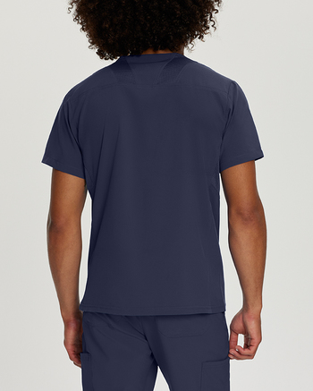 Photo de l'uniforme White Cross Haut col en V à empiècements techniques FIT Couleur Bleu Marin  Vue Arrière 006