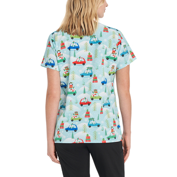 Photo of 618PLCM - Polar Commute Printed V-Neck Top Polar Commute Back View