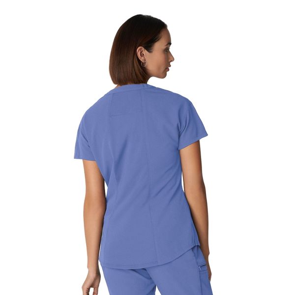 Photo of WT114 V-Neck Top with Contrast Back Panel Back view