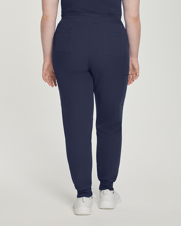 Photo of White Cross Scrubs Zipped Cargo Pocket Jogger Pant Color Navy Back Vue 005