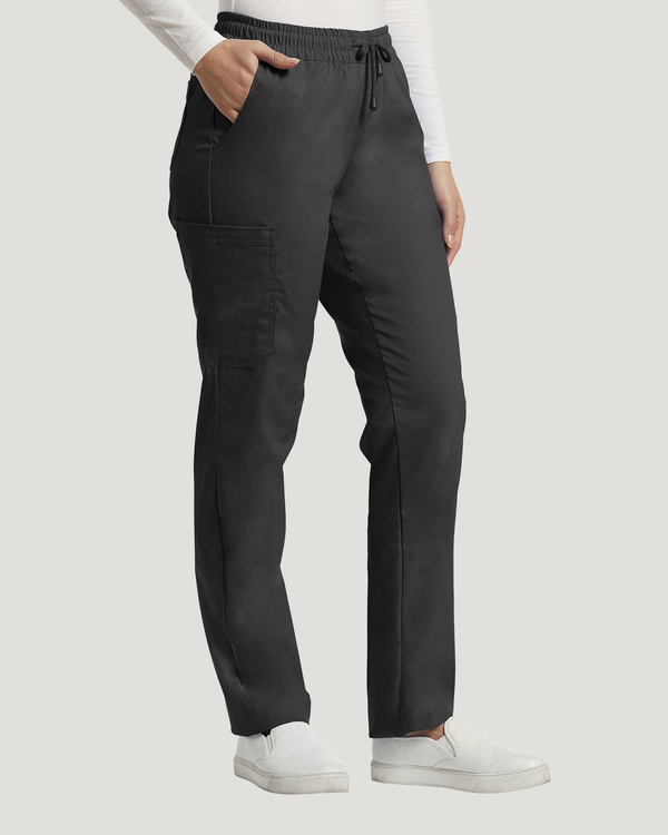 Photo of White Cross Scrubs Pockets Cargo Drawstring Pant Color Black Main Vue