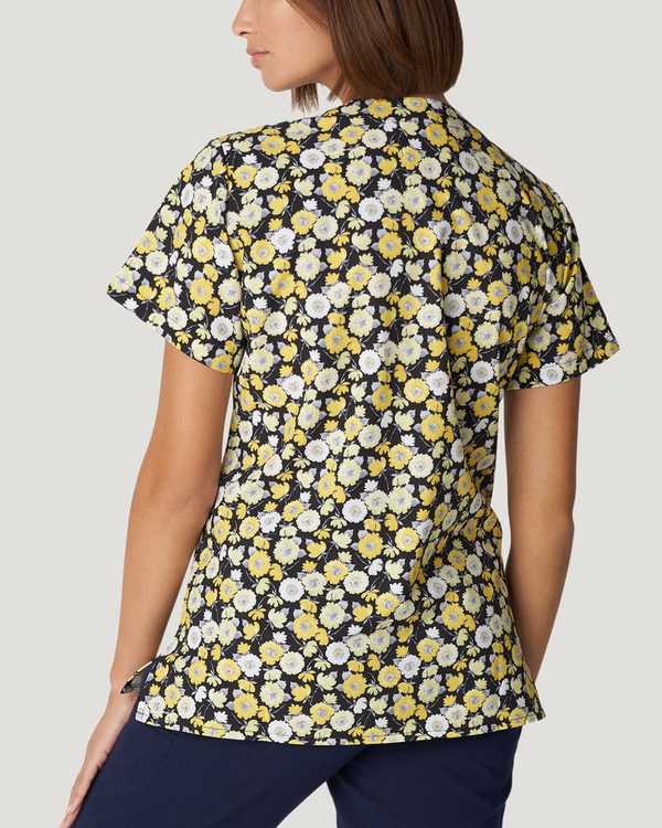 Photo of Sunshiny Day Printed V-Neck Top Back view