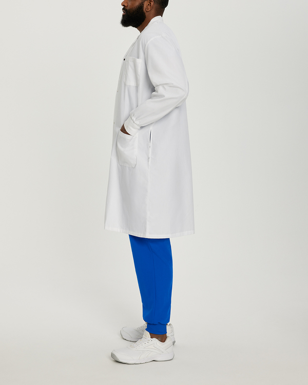 Photo of White Cross Scrubs Labcoat With Patch Pockets Color White Side Vue 003