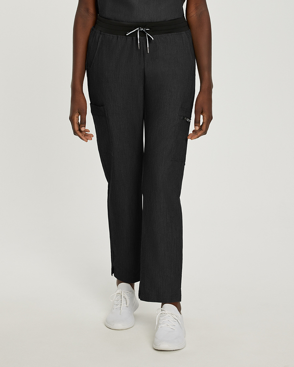 Photo of White Cross Scrubs Decorative tape drawstring, Zipped cargo pockets Pant - Tall Color Black Main Vue 013