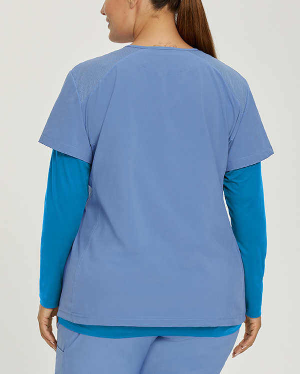 Photo of White Cross Scrubs Ultrasoft T-shirt Color Peacock Blue Back Vue 002