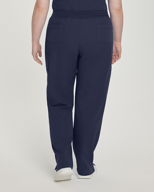 Photo of White Cross Scrubs Decorative tape drawstring, Zipped cargo pockets Pant Color Navy Back Vue 006