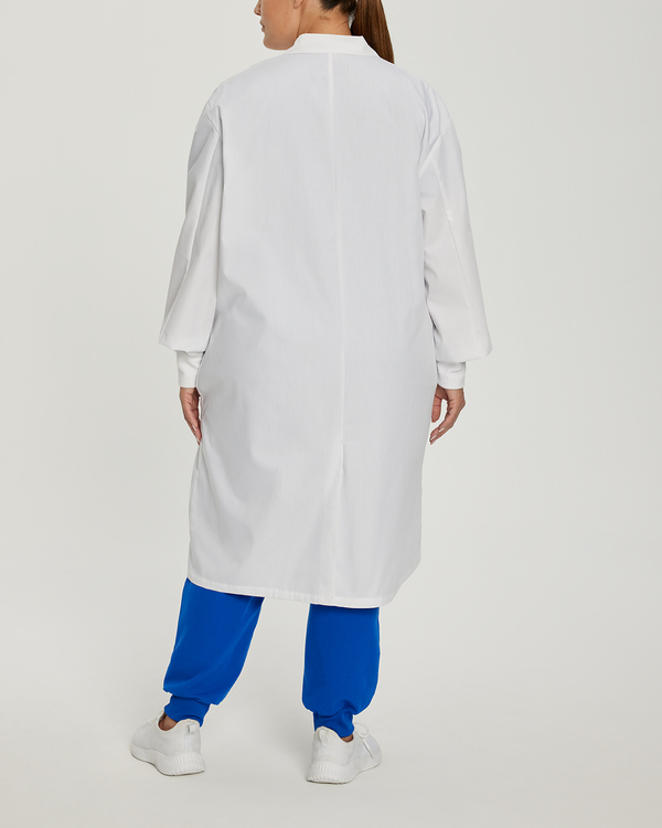 Photo of White Cross Scrubs Labcoat With Patch Pockets Color White Back Vue 008