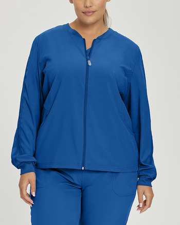 Photo of White Cross Scrubs FIT Mesh Jacket Color Royal Main Vue 010