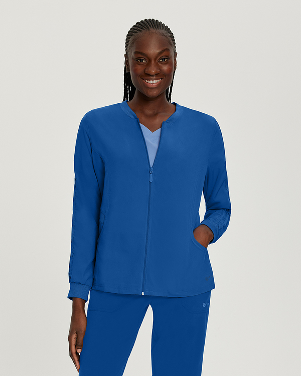 Photo of White Cross Scrubs FIT Mesh Jacket Color Royal Main Vue 001