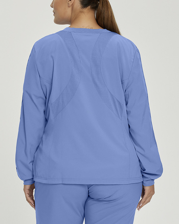 Photo of White Cross Scrubs FIT Mesh Jacket Color Ceil Blue Back Vue 009
