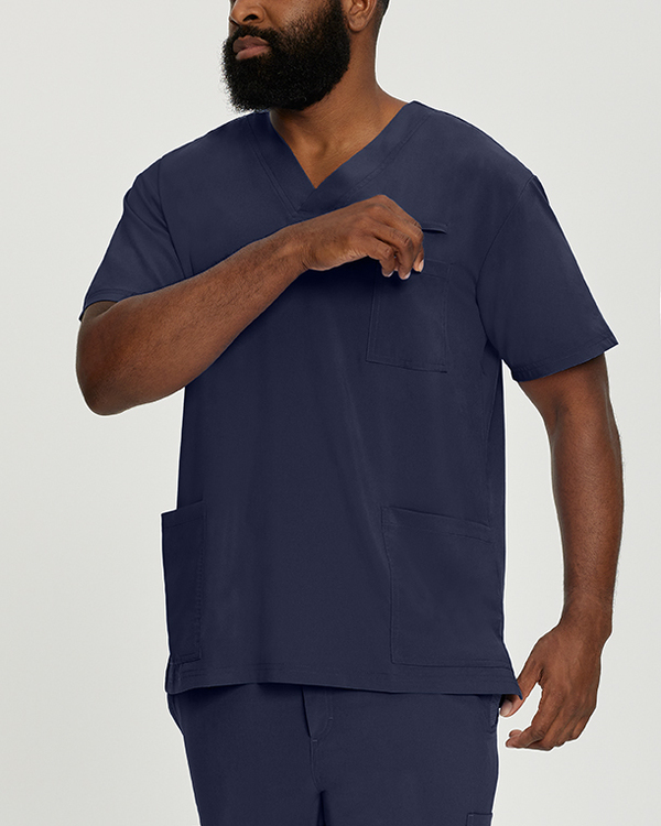Photo de l'uniforme White Cross 2263-MGS (My Grey Space) Haut FIT col en V Couleur Bleu Marin  Vue Principale 007