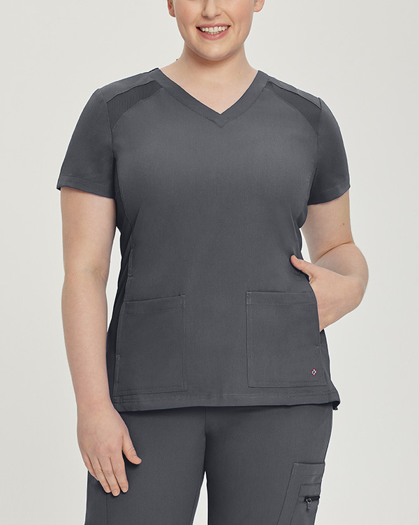 Photo of White Cross Scrubs 950 Athletic V-Neck Top Color Dark Pewter Main Vue 006