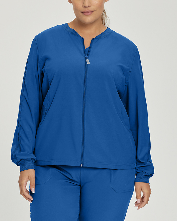 Photo of White Cross Scrubs FIT Mesh Jacket Color Royal Main Vue 010