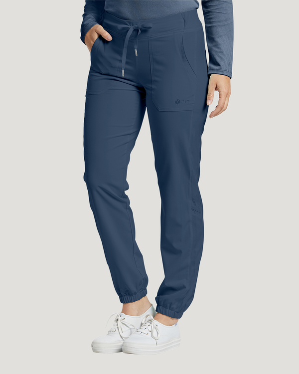 Photo of White Cross Scrubs Fit Jogger Pant  - Petite Color Navy Main Vue