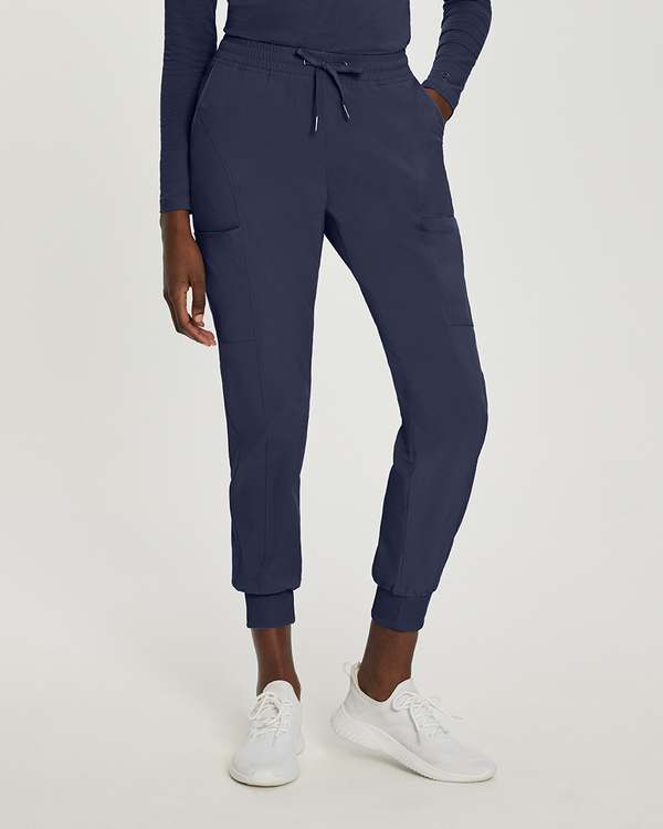 Photo of White Cross Scrubs Elastic waistband, Cargo pockets Jogger FIT pant - Petite Color Navy Main Vue 006