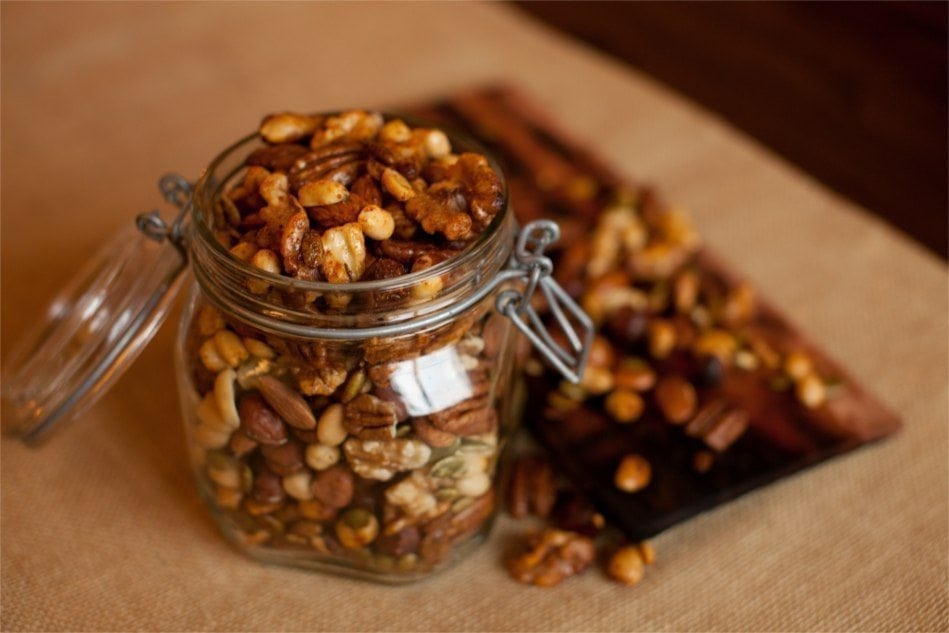 Cherry Planked Spiced Mixed Nuts Recipe