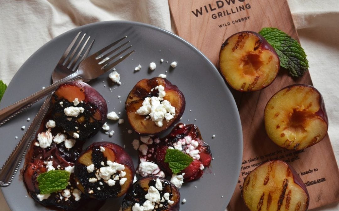 Cherry Planked Plums with Goat Cheese Recipe Wildwood Grilling