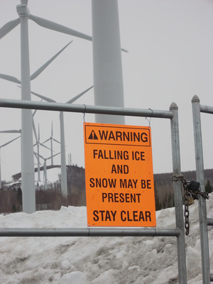 Mars Hill wind farm and ice