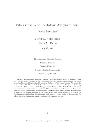 Heintzelman Tuttle Hedonic