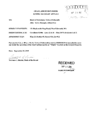 Falmouth Ma Cease Desist Wind1