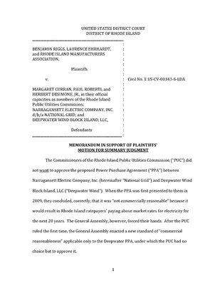 Deepwater Summary Judgment Motion9 25 2015