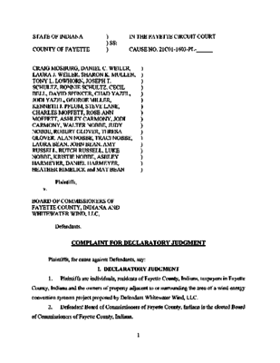 Complaint Filed Whitewater Wind Next Era