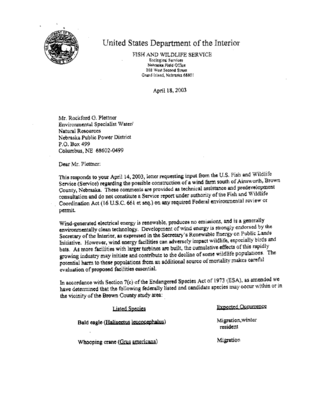 Usfws Letter To Nppd
