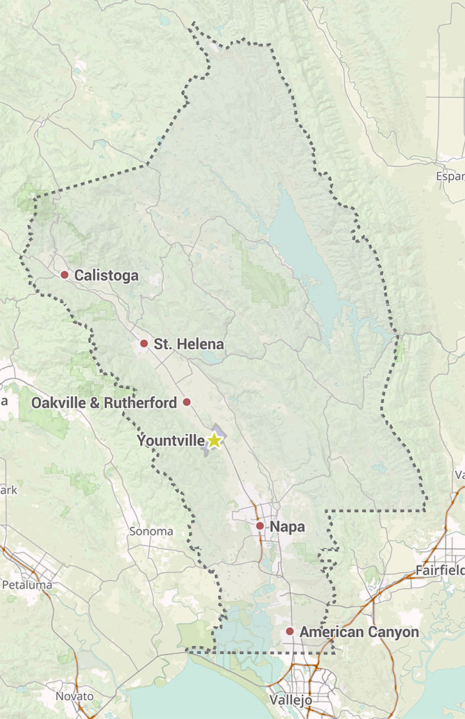 Map of Yountville, CA