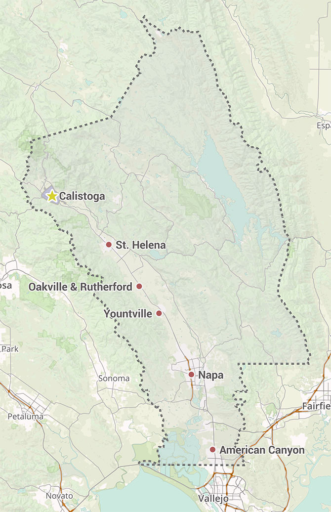 Map of Calistoga, CA