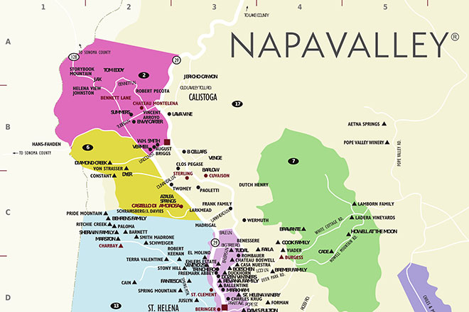 Napa Valley Winery Map
