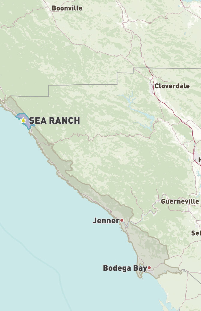 Map of Sea Ranch, CA in Sonoma County