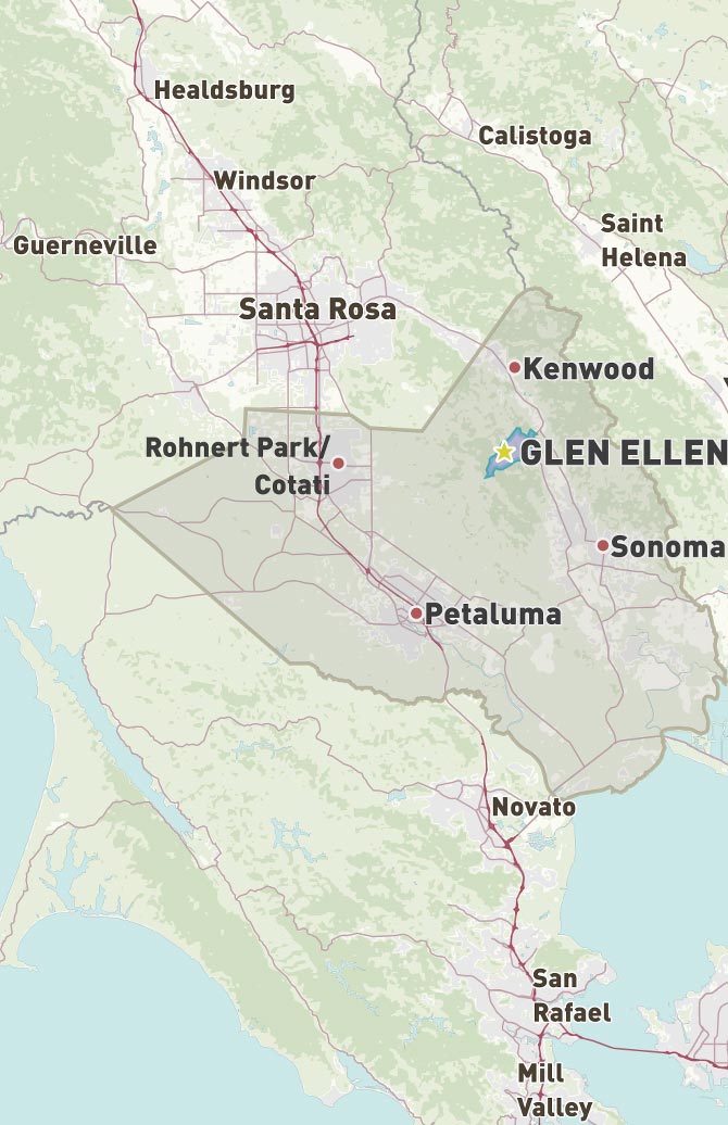 Map of Glen Ellen, CA