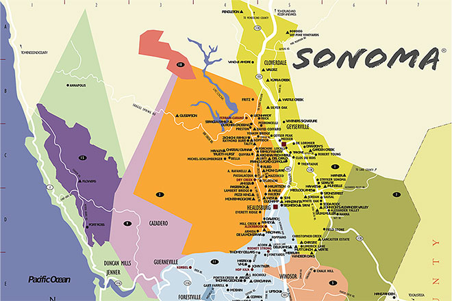 Sonoma County Winery Map