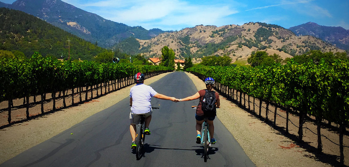 Cycle, Sip N Smile in Calistoga