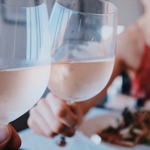 glasses of rosé wine