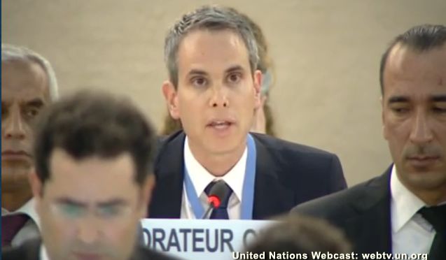 Michael Colson addressing the Human Rights Council